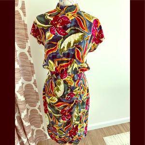 Vintage Oleg Kassini designers-silk dress